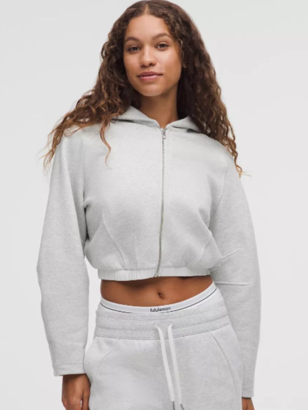 Loungeful Relaxed-Fit Full-Zip Cropped Hoodie